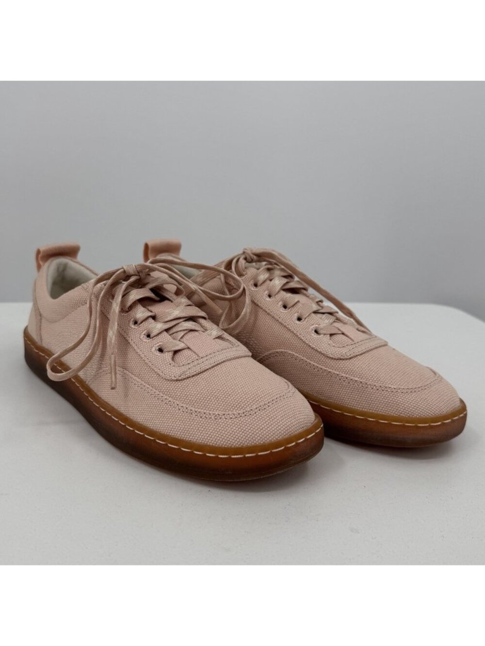 Everlane Tread Bare Sneaker size 7 Women's in Pink Canvas Classic Lace-up Shoes - Picture 2 of 9